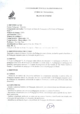 Introdução ao curso de Pedagogia e à Profissão de Pedagogo