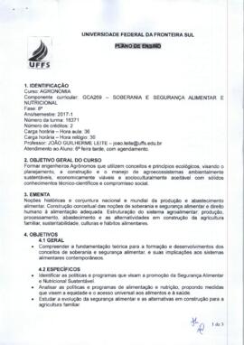 Soberania e Segurança Alimentar e Nutricional