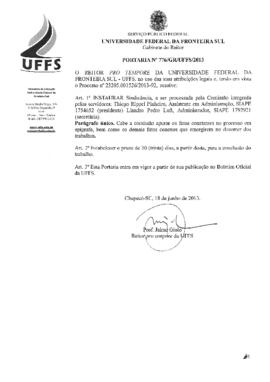 Portaria 776-GR-2013