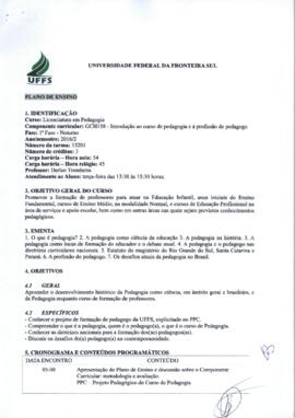 Introdução ao curso de Pedagogia e à Profissão de Pedagogo