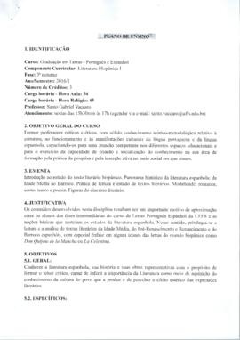 Literatura Hispânica I