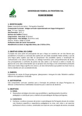 Estágio Curricular Supervisionado em Língua Portuguesa II