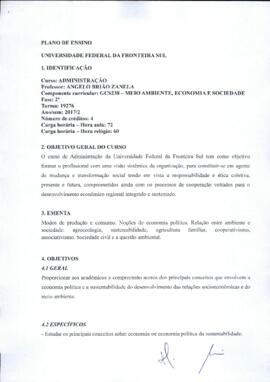 Meio Ambiente Economia e Sociedade