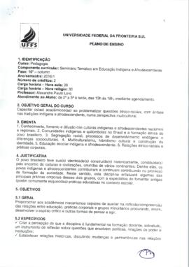 Seminário Temático em Educação Indígena e Afrodescendente