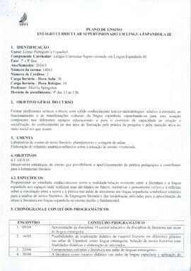 Estágio Curricular Supervisionado em Língua Espanhola III