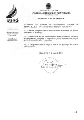 Portaria 704-GR-2013