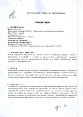 Organografia e Sistemática de Espermatófitos - Turma A