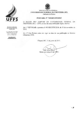 Portaria 754-GR-2013