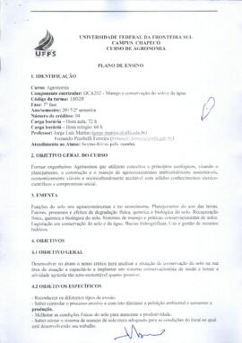 Manejo e Conservação do Solo e da Água