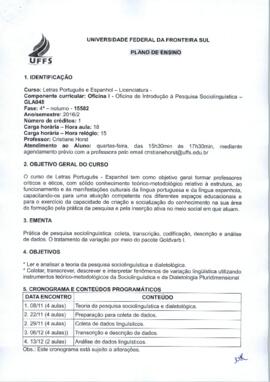 Oficina de Introdução à Pesquisa Sociolinguística