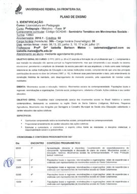 Seminário Temático em Movimentos Sociais