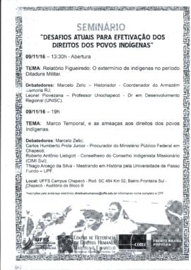 Seminário: Desafios atuais para efetivação dos direitos dos povos indígenas