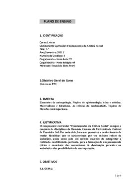Fundamentos da Crítica Social
