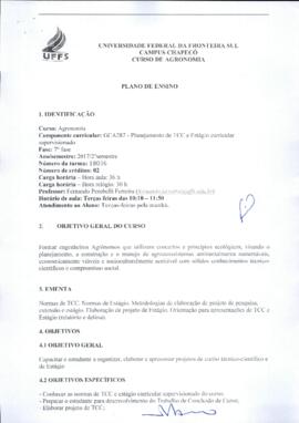 Planejamento de TCC e Estágio Curricular Supervisionado
