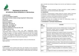 Estudos da Língua Espanhola IV - Morfossintaxe