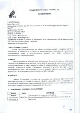 Processamento de Produtos de Origem Animal e Vegetal
