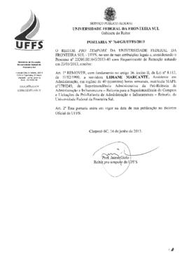 Portaria 764-GR-2013