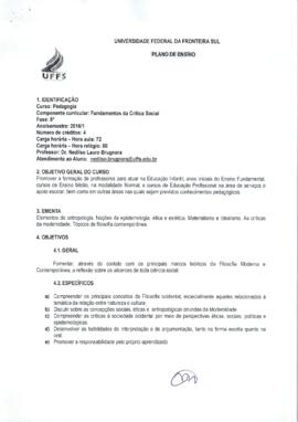 Fundamentos da Crítica Social
