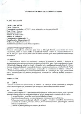 Ação Pedagógica em Educação Infantil I