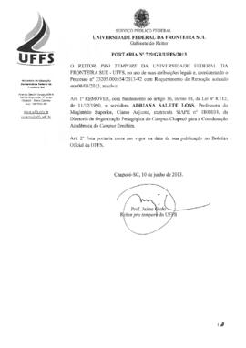 Portaria 729-GR-2013