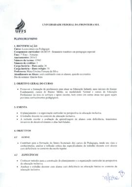 Seminário Temático em Pedagogia Especial