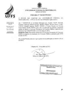 Portaria 734-GR-2013