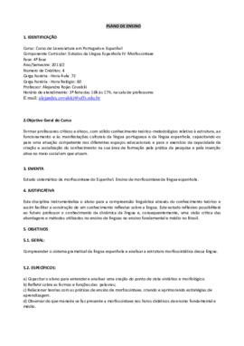 Estudos da Língua Espanhola IV - Morfossintaxe