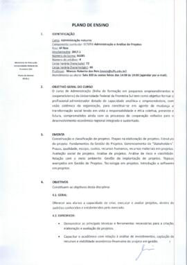 Administração e Análise de Projetos