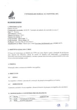 Seminário de Trabalho de Conclusão de Curso I