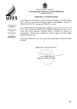 Portaria 747-GR-2013