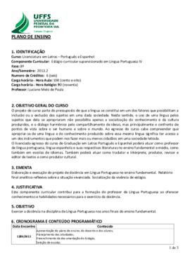 Estágio Curricular Supervisionado em Língua Portuguesa IV