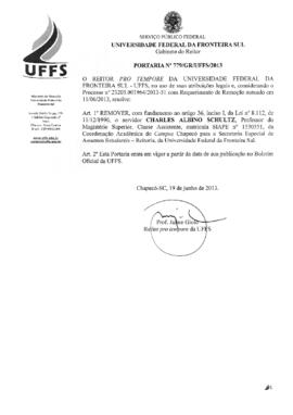 Portaria 779-GR-2013