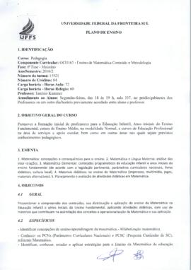 Ensino de Matemática - Conteúdo e Metodologia