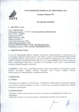 Economia aplicada à Administração