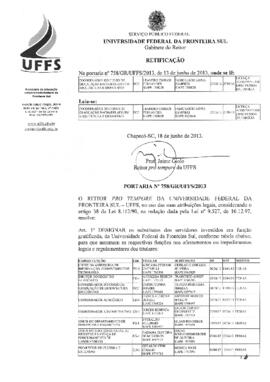 Portaria 758-GR-2013 Retificação