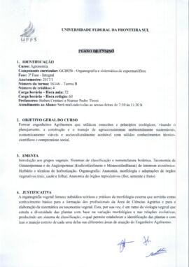 Organografia e Sistemática de Espermatófitos - Turma B