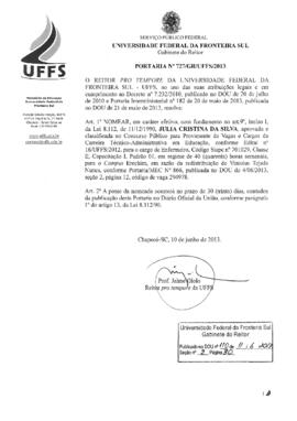 Portaria 727-GR-2013