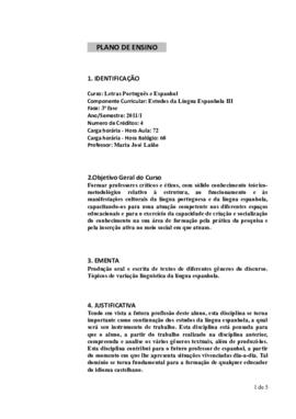 Estudos da Língua Espanhola III