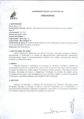 Processamento de Produtos de Origem Animal e Vegetal
