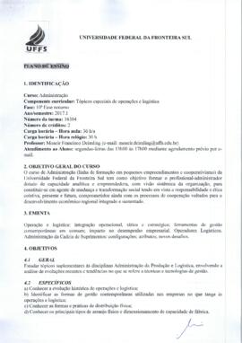 Tópicos Especiais de Operações e Logística