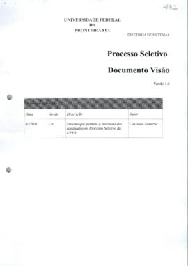 Documento Visão do Sistema de Processo Seletivo