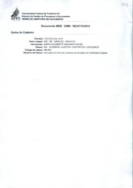 Memorando indicando Fiscal de Contrato para Emissão de Certificados Digitais