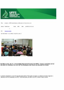 Laranjeiras - UFFS: Especialização em Educação do Campo inicia aulas