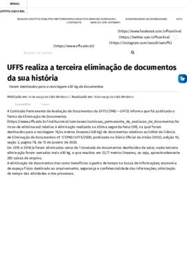 UFFS realiza a terceira eliminação de documentos