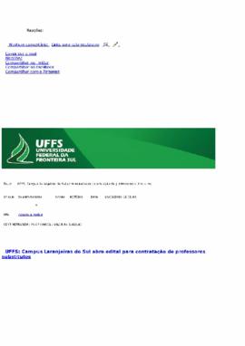 UFFS Campus Laranjeiras do Sul abre edital para contratação de professores substitutos