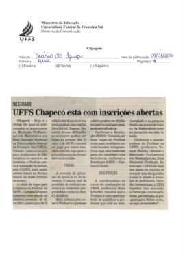 UFFS Chapecó está com inscrições abertas