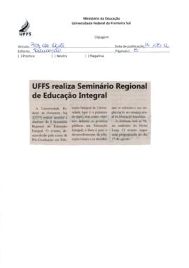 UFFS realiza Seminário Regional de Educação Integral