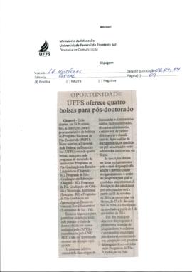 UFFS oferece quatro bolsas pós-doutorado