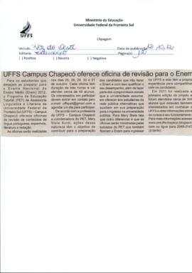 UFFS Campus Chapecó oferece oficina de revisão para o ENEM