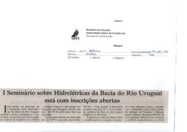 I Seminário sobre Hidrelétricas da Bacia do Rio Uruguai